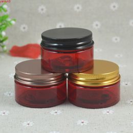 100pc/lot 30ml Red Clear Plastic Cosmetic Jar Serum Bottle Aluminium Cap 1oz DIY Refillable Hand Cream Casegood qty