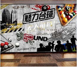 Custom photo wallpaper 3d Gym murals wallpapers Modern billiards urban entertainment tooling background wall papers home decor