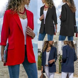 Fashion Blazer Womens Suit Jackets Long Seelve Solid Coat Office Ladies Jacket Casual Outerwear Suit Blazer Mujer chaqueta mujer X0721