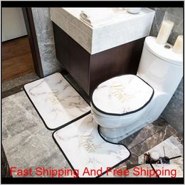 Exquisite Marble Bathroom Mat Set Gold Letter Toilet Set Ins Modern Bathroom Accessories Quick Dry Doormat Floor Mat 0Ie2T 0Icxe