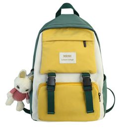 Outdoor Bags Waterproof Nylon Women Backpack Japan Style Patchwork Backpacks Casual Travel Bag Teenage Girls Schoolbag Student