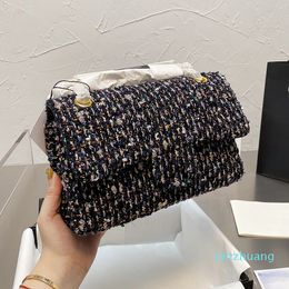 Designer- Women Tweed Crossbody Shoulder Bag Woollen Pillows Handbags Weave Handbag Chain bags