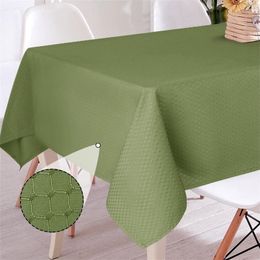Waterproof Jacquard Tablecloth White Green Polyester Fabric Dinner Table Cloth Restaurant Decoration Stainproof Tablecover Y200421