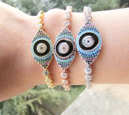 Promotion arrive cheap silver color colorful evil eye adjust sized Turkish gold bracelet