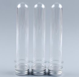 40ml Clear Plastic Test Tubes with Screw Aluminium Caps,Bath Salt Containers, 142*24mm Cosmetic Packaging Bottle with pressure sensitive