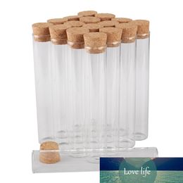 wholesale 48 pieces 34ml 22*120mm Test Tubes with Cork Stopper Glass Jars Glass Vials Tiny Glass bottles for DIY Craft Accessory