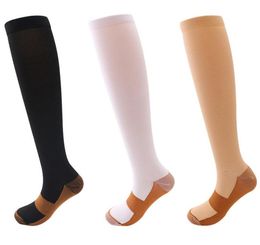 new Copper Infused Compression Socks Women 20-30mmHg Graduated Men Women Patchwork Long Socks S-XXL Factory Cheaper