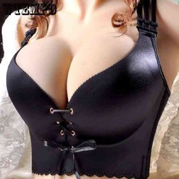 Women Sexy Bras Plus Size Push Up Bra Thin Invisible Wireless Bralette Underwear D E Brassiere Woman Bandage Lace Lingerie 211217
