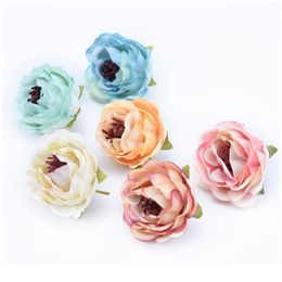 Cheap Silk Roses Bride Flower Wall Fake Plants Christmas Wreath Wedding Home Decor Diy A Cap Gifts Candy Box Artificial jllaDF