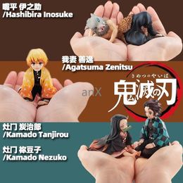 9cm Q.ver Kimetsu no Yaiba Nezuko Tanjirou Zenitsu PVC Action Figure Hashibira Inosuke Anime Demon Slayer Figurine Toys X0526