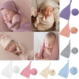 baby prop hats UK - Caps & Hats Kids Born Baby Boy Girl Wrap Pography Prop Po Knitted Wool Accessories Woolen Cap D10#