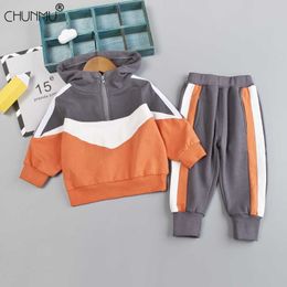 Autumn Spring Baby Girls Boy Clothes Suit Kids Baby Long Sleeve Hoodies Top Pants Newborn Clothes Set Toddler Clothing X0902