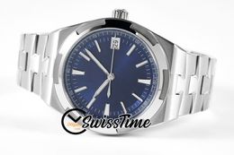 V8F Overseas 4500V Ultra-Thin A5100 Self Winding Automatic Mens Watch 41mm Blue Dial Stick Markers Stainless Steel Bracelet Super 2722