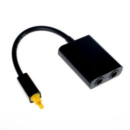 100pcs Digital Toslink Optical Fibre Audio Cable 1 Male to 2 Female Toslink Splitter Adapter 18cm black white for CD DVD Player SN2038