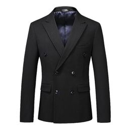 Men's Suits & Blazers (Jacket+Pants+Vest) Black Double Breasted 3 Piece Groom Tuxedos For Wedding Formal Prom Suit Party Evening Blazer Cust