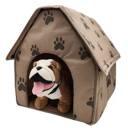 47*49*49CM Pet Cat Bed House Foldable Detachable Soft Feet Printed Pet Dog Cat Bed Warm House Support Wholesale 322 R2