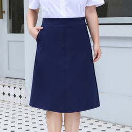 M-5XL Plus Size Women's Professional Slim Skirt Office High-quality High-waist Ladies Female Elegant Pure Colour 210527