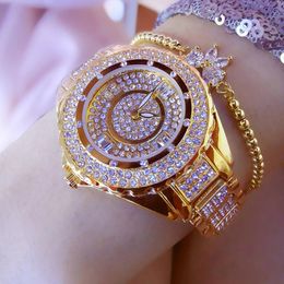 Wristwatches 2021 Luxury Women Watches Diamond Big Dial Clock Quartz Ladies Fashion Rhinestone Wristwatch Relogios Femininos