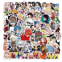 100pcs Mixed Anime Stickers For Kids Demon Slayer Attack on Titan Decals DIY Luggage Laptop Skateboard Phone Car