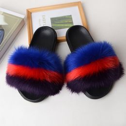 Women Plush Furry Fur Slippers Girls Beautiful Colours Fluffy Slides LadiesFlip Flops Plus Indoor Outdoor Sexy Shoes Big Size 45
