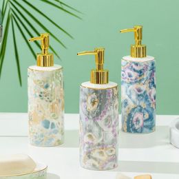 Liquid Soap Dispenser Creative Ceramic Lotion Bottle Hand Sanitizer Dispensing Push Storage Tray Bathroom Products