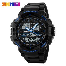 Skmei Outdoor Sport Watch Men Digital Led Display Watches 5bar Waterproof Alarm Dual Display Wristwatch Relogio Masculino 1164 Q0524