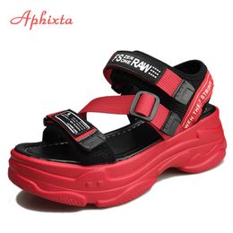 Aphixta 5cm/1.95 inch Height Flat Platform Sandals Thick Bottom Women's Fashion Shoes Woman Y0721