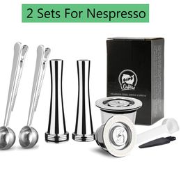 Capsule For Nespresso Reutilizable Inox 2 In 1 Usage Refillable Capsule Coffee Philtre Espresso Reusable Refillable Maker C0316 1