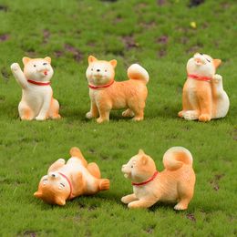 miniature Akita dog resin animal figurines fairy garden modern miniatures home desk decoration living room accessories decor C0220