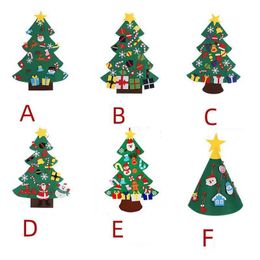 Party Supplies 70*95cm DIY Felt Christmas Tree With Ornaments New Year Gifts Door Wall Hanging Pendant xmas Decorations For Home