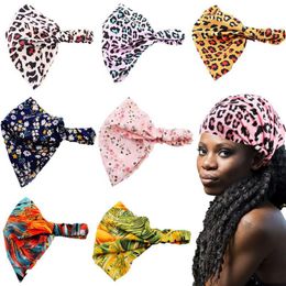 Cycling Caps & Masks Fashion Leopard Printing Women Girls Headband Hair Accessories Bohemian Chiffon Band Headdress Ladies Bandana Headwear