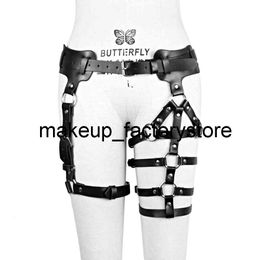 Massage Sex Lady Leg Belt PU Leather Body Bondage Erotic Toy Bow Knot Chain Design BDSM Adult Couple Store Supplies Sexy Fetish Fantasy