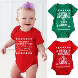 Christmas Baby Clothes Letter Infant Boy Rompers O Neck Toddler Girl Jumpsuits Xmas Baby Clothing 4 Designs DW4609