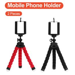 3-farbiger flexibler Stativhalter für Handy-Autokamera, Universal-Mini-Oktopus-Schwammständer, Halterung, Selfie-Einbeinstativhalterung mit Clip von dhl