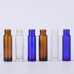 Wholesale Glass Roller Bottles For Cosmetic Cream Essence Refillable Empty Roll On Container 10 ml 650Pcs Lot With Wooden Grain Plastic Cap