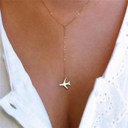 Pendant Necklaces Stainless Steel Necklace For Women Plane Airplane Aircraft Chain Layered Tiny Dainty Jewelry