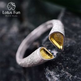 Lotus Fun Real 925 Sterling Silver Ring Natural Creative Designer Fine Jewelry Top Quality Love Heart Rings for Women Bijoux 211217