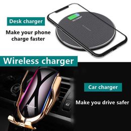 Pad Charger Wireless Fast for Iphone Qi Wireless Charging Stand for Android Phone Car Wireless Charger Auto