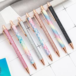 7 Colours Shiny Bling Ballpoint Pens Students Novelty Fashion Pen Rose Gold Stationery School Office Supplies