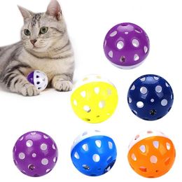 Pet Toys Hollow Plastic Ball Pet Cat Ball Toy With Bell Cute Bell Voice Plastic Interactive Ball Tinkle Puppy Playing Toys SN2402