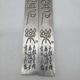 Wholesale Antique White Bronze Paperweight Antique Pressure Bar Calligraphy Materials Paper Weight Tibetan Silver 36 Gauge Town Ruler