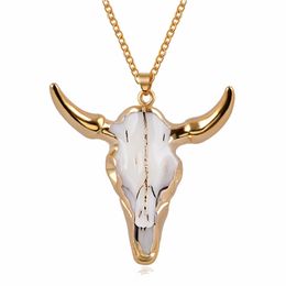 Designer Necklace Luxury Jewelry Vintage Bull Skull Men'S Pendant Wrapped Gem Buffalo Cattle American Western National Style Dropshipping In