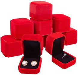 Ring Boxes Earring Pendant Jewelry Holder Storage Case Gift Packing Box for Wedding Square Display Cases