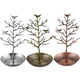 2021 New Retro Earring Ring Jewellery Vintage Bird Tree Stand Display Organiser Holder Show Rack Jewellery Holder Ring Display