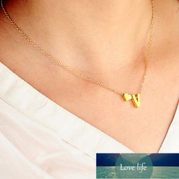 Fashion Tiny Gold/Silver Color initial necklace gold letter necklace Heart initials name necklaces pendant for women