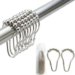 12pcs/bag Bathroom Accessories Set Creativity Aluminum Alloy Clasp for Curtain Door Shower Hook