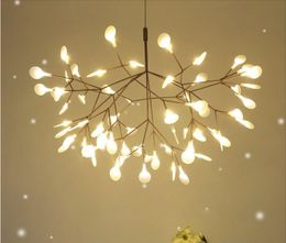 Современные Heracleum Дерево Листья Подвеска Света Светодиодная Лампа Подвеска Лампы Гостиная Арт Бар Железный Ресторан Домашнее освещение