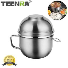 TEENRA 304 Stainless Steel Fast Food Cup Protable Lunch Box Instant Noodle Leak-proof Storage Container 210709