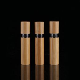 10ml full Bamboo mascara packing bottle refillable Tube mascaras brush empty packaging cosmetic container, silicone brushes growth fluid