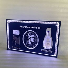 Bar accessies American Express Amex LED Wine Bottle Presenter Glorifier Display VIP Service Tray Growing Cocktail Wine Holder For Night Club Lounge Party